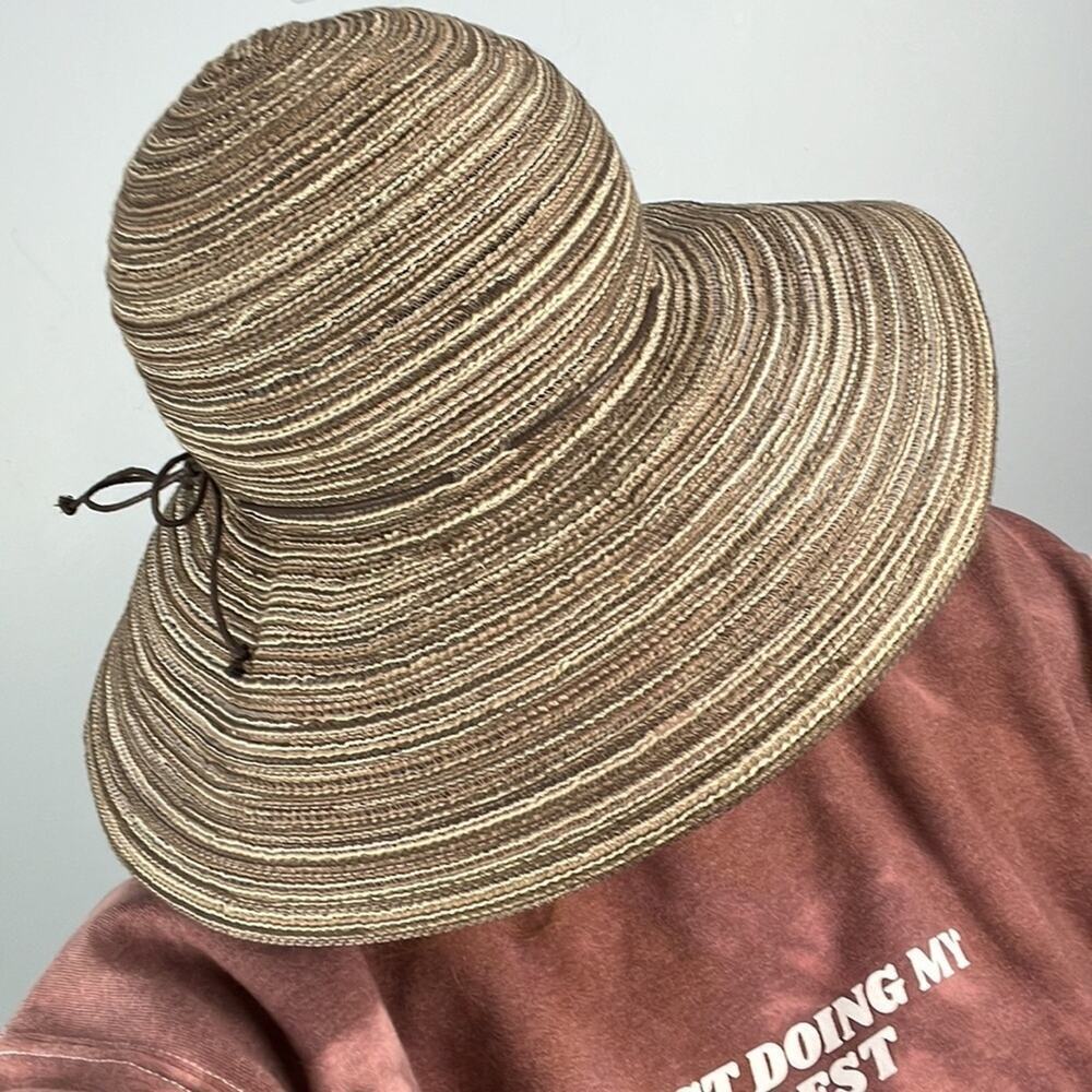 Women’s neutral floppy woven sun hat - Picture 6 of 7